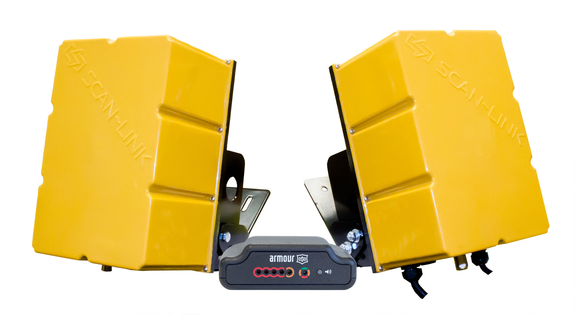 Passive RFID Armour System Dual Node Proximity Back Up used to detect workers on a jobsite in the danger back up zone of heavy mobile equipment