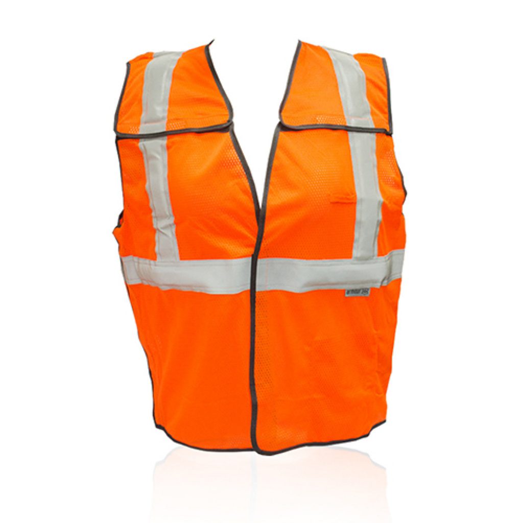 RFID Orange Mesh Safety Vest Fire Retardant